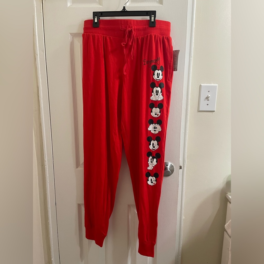 ♥️DISNEY- Mickey Mouse “Be Yourself” Women's Small Pajama Pants